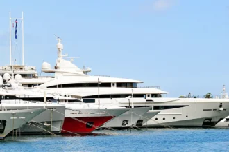 Superyachts moored at a marina in Monaco, almost always owned through corporate special purpose vehicles rather than an individual's own name